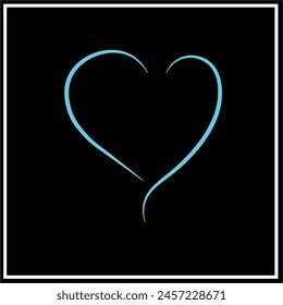Simple Illustrated Blue Heart Design Template