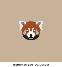 Una simple cara ilustrada del panda rojo