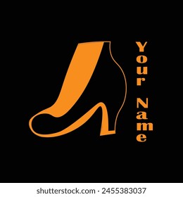 Simple Illustrated Lady Shoe Logo Design Template