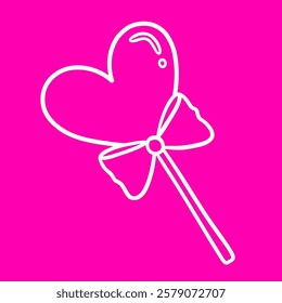 Simple illustrated outline of Valentine's Day candies. Design a basic coloring book, activity book, or Create simple coloring pages, activity books, or other graphic decorations.