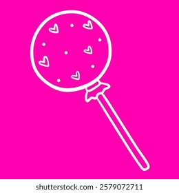 Simple illustrated outline of Valentine's Day candies. Design a basic coloring book, activity book, or Create simple coloring pages, activity books, or other graphic decorations.