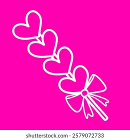 Simple illustrated outline of Valentine's Day candies. Design a basic coloring book, activity book, or Create simple coloring pages, activity books, or other graphic decorations.