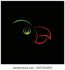 Simple Illustrated Parrot Design Template