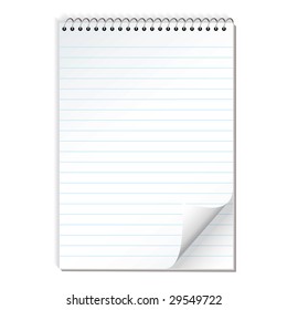 Simple Illustrated Spiral Bound Note Pad With Blue Lines