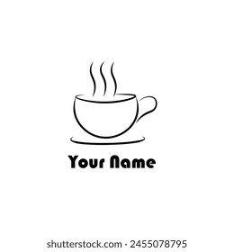 Einfache illustrierte Teetasse Logo Design