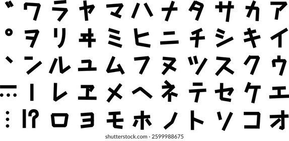 A simple illustration of the 50 katakana sounds