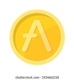 Simple illustration of Aave coin Concept of internet cryptocurrency