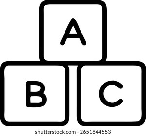 Uma ilustração simples de blocos abc, perfeito para aprender o alfabeto e a educação infantil.