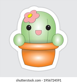simple illustration about, cute Cactus, can be used for children's books.