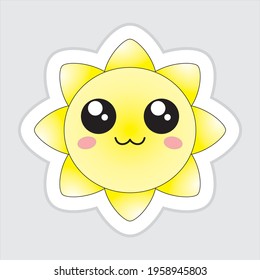 simple illustration, about the picture of the morning sun which is cute, its warm rays make it cheerful. for books and children's knowledge