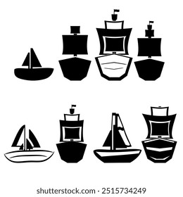 einfache Illustration über Schiffsvektor 