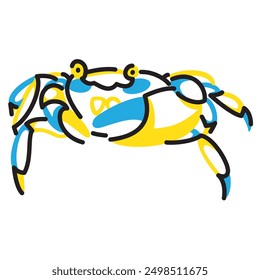 simple illustration, abstract doodle of a crab
