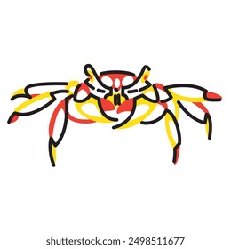 simple illustration, abstract doodle of a crab