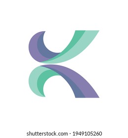 simple illustration of abstract k letter 