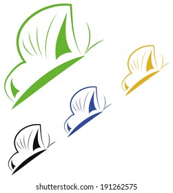 A simple illustration of abstract multicolored butterflies