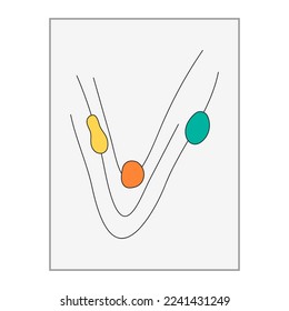 SIMPLE ILUSTRACIÓN ABSTRACTO DISEÑO MINIMALISTA DE LÍNEA DE ONDA. COLOR DE PASTEL DE DIBUJO DE ARTE DE LÍNEA BIEN PARA PAPEL DE PARED, CUBIERTA, AFICHE, IMPRESIÓN