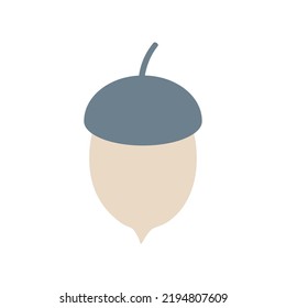 Simple illustration of acorn in a flat style. vector illustration