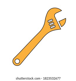 Einfache Illustration von einstellbaren Schraubenschlüssel Konzept der Arbeitswerkzeuge