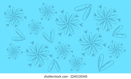 SIMPLE ILLUSTRATION AESTHETIC FLORAL PATTERN BACKGROUND PASTEL FLAT BLUE COLOR. FLORAL MODERN SHAPE DESIGN VECTOR. GOOD FOR WALLPAPER, POSTER, COVER, GREETING CARD