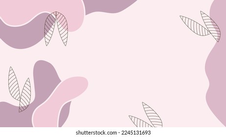 SIMPLE ILLUSTRATION AESTHETIC LEAF BACKGROUND PASTEL FLAT COLOR. FLORAL MODERN SHAPE DESIGN VECTOR. GOOD FOR WALLPAPER, POSTER, COVER, GREETING CARD