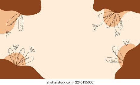 SIMPLE ILLUSTRATION AESTHETIC LEAF BACKGROUND PASTEL FLAT COLOR. FLORAL MODERN SHAPE DESIGN VECTOR. GOOD FOR WALLPAPER, POSTER, COVER, GREETING CARD