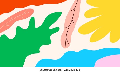 ILUSTRACIÓN SENCILLA COLOR PLANO DE PASTEL DE FONDO DE LA HOJA ESTÉTICA. VECTOR DE DISEÑO DE FORMA MODERNA FLORAL. BUENO PARA PAPEL DE PARED, CARTEL, CUBIERTA, TARJETA DE RECIENCIA