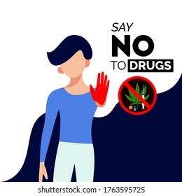 simple illustration of against drugs
