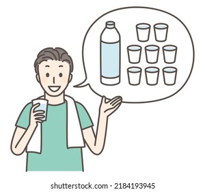 simple illustration of amount of water for one day
