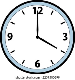 Una simple ilustración de un reloj de pared analógico