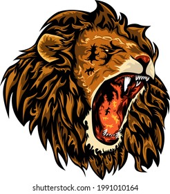 simple illustration of angry lion