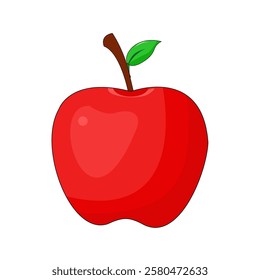 simple illustration of apple fruit on white background, vector
