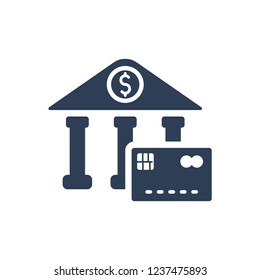 Simple Illustration of ATM Booth Icon