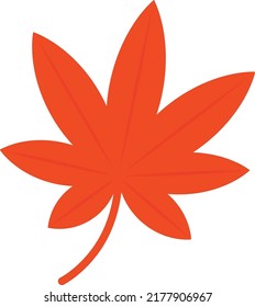 Ilustración simple de la hoja de otoño (arce japonés)