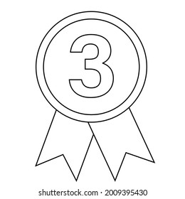 Simple illustration of award medal with ribbons for winners