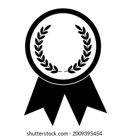 Simple illustration of award medal with ribbons for winners