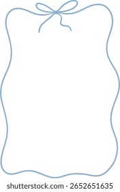 A simple illustration of a baby bib with a blue ribbon tied in a bow at the top. The bib has a wavy outline and is on a white background.