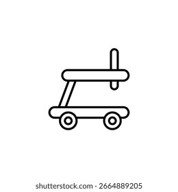 Simple Illustration Of A Baby Walker Isolated On Transparent Background Clean Outline Style
