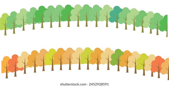 Simple illustration background frame of trees