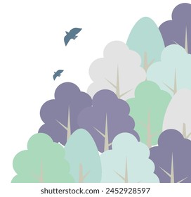 Simple illustration background frame of trees