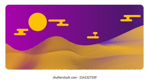 Simple illustration of a background with night landscape scenery.