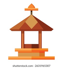 Simple illustration of a Balinese gazebo, perfect for travel brochures or websites.