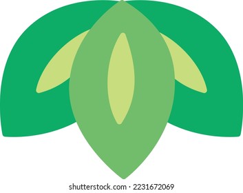 Simple illustration of bamboo leaves (Japanese style New Year material)