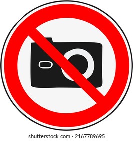 prohibición simple de ilustración de la toma de imágenes