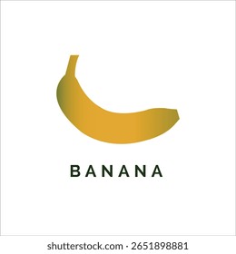 A simple illustration of a banana with the word banana written below it in a bold sans serif font
