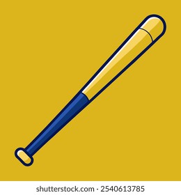 A simple illustration of a baseball bat, perfect for adding a sporty touch to your designs. This minimalist graphic is ideal for sports-related projects, team logos.