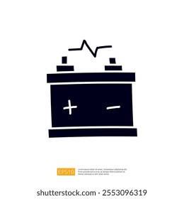 A simple illustration of a battery, featuring positive and negative terminals, symbolizing energy storage and power supply.