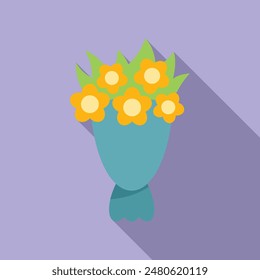 Simple illustration of a beautiful bouquet of flowers, perfect for representing love, celebration, or a special occasion