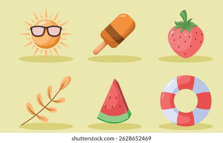 simple illustration of beautiful summer elements