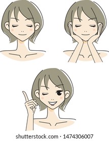 Simple illustration of beauty woman