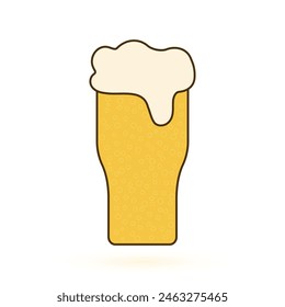 Simple illustration of a beer glass with foam